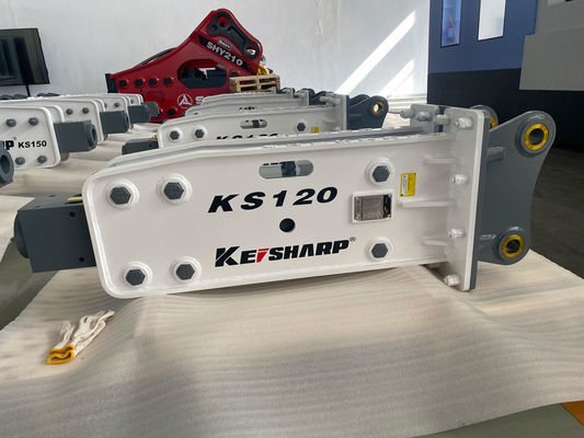 KS120 Bagger Hydraulische Felsbrechermaschine Obertyp 85 mm Kiesel Durchmesser
