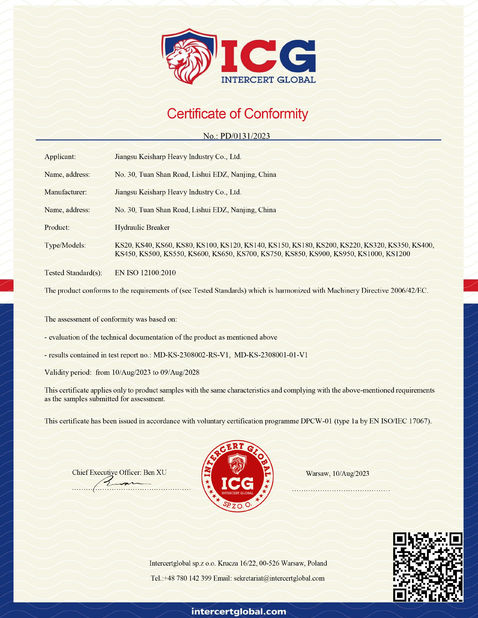 China Jiangsu Keisharp Heavy Industry Co., Ltd. zertifizierungen